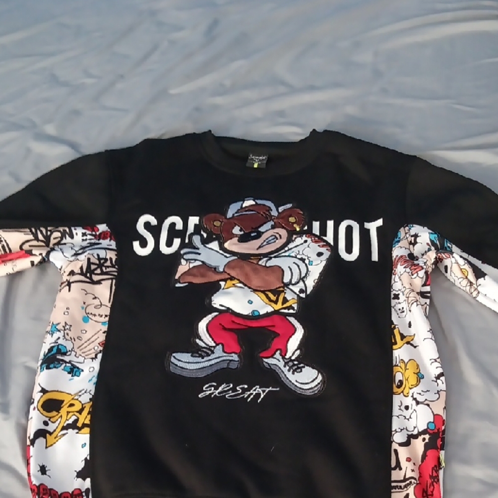Kids Graphic Black and Multicolor Sweater